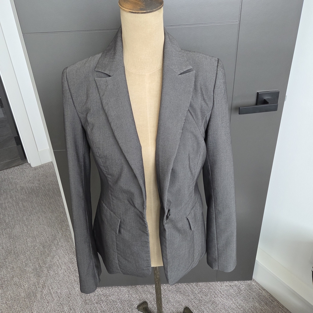 RW&CO. Charcoal Blazer Jacket with Striped Lining